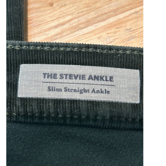 Adriano Goldschmied Corduroy Pants Womens 26R Green Stevie Slim Straight Ankle - Picture 3 of 13